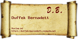 Duffek Bernadett névjegykártya