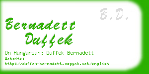 bernadett duffek business card